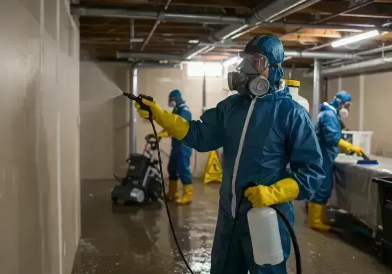 Basement Sanitization and Antimicrobial Treatment process in Upland, PA